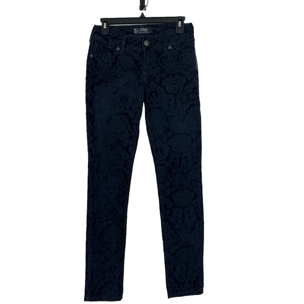 SILVER SUKI Skinny Women’s Denim Blue Floral Print Jeans Sz 27 (4) Stretch